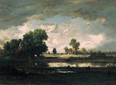 嵐の空のプール、1865年頃 作： Pierre Etienne Theodore Rousseau